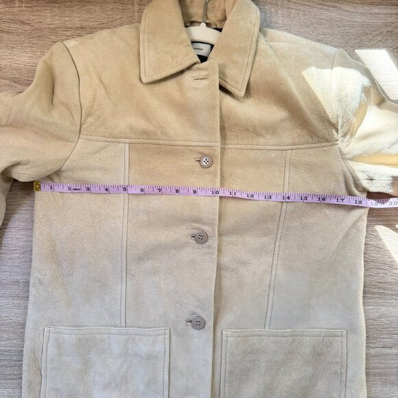 NWT Reformation Veda Lincoln Suede Shirt Jacket Oat Distressed Tan XXS - Picture 9 of 17